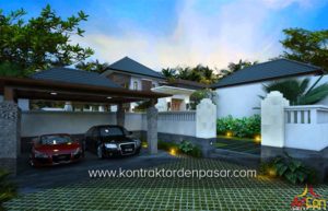 Desain Rumah 2 Lantai Gaya Villa luas 400 m2 Bp Nyoman Pecatu