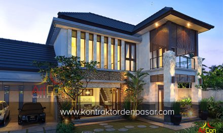 Desain Rumah 2 Lantai 4 kamar tidur luas 210 m2 di Buduk