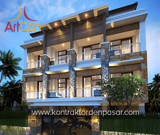 Desain Rumah Kos 3 Lantai Bapak Eka 9 Kamar Tidur Luas 170m2