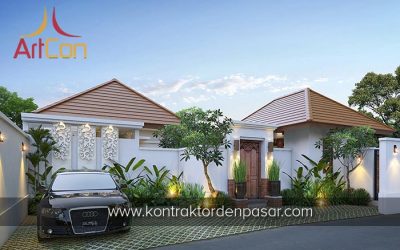 Desain Villa 1 Lantai 3 Kamar Tidur dengan Kolam Renang di Pantai Keramas Gianyar