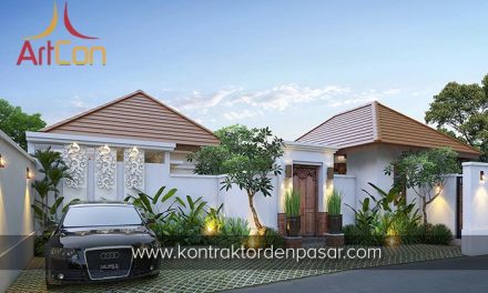 Desain Villa 1 Lantai 3 Kamar Tidur dengan Kolam Renang di Pantai Keramas Gianyar