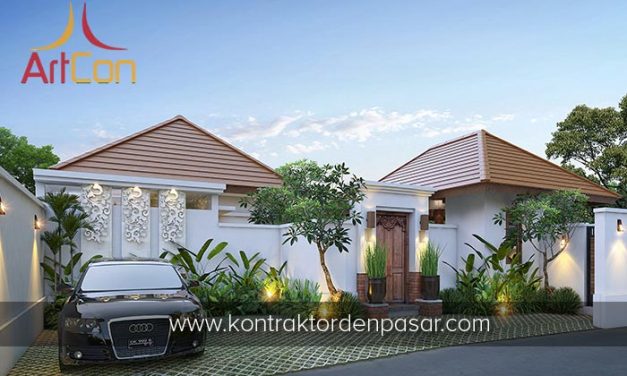 Desain Villa 1 Lantai 3 Kamar Tidur dengan Kolam Renang di Pantai Keramas Gianyar