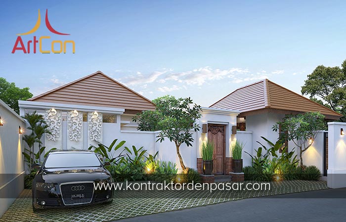 Desain Villa 1 Lantai 3 Kamar Tidur dengan Kolam Renang di Pantai Keramas Gianyar